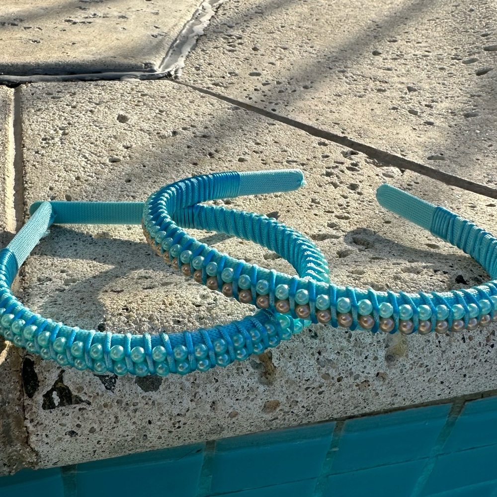 2 Handmade BLUE headband - Picture 3 of 6